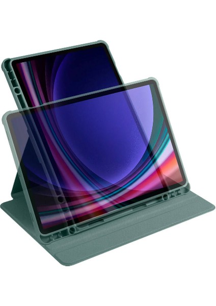 Galaxy Tab S10 Lite Kapaklı Standlı Kalem Bölmeli Dönen Kılıf Sağlam Kapak