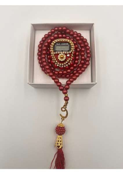 10 Adet Hediyelik (Mevlid Çeyizlik Hac Umre) Kutulu Tesbih ve Taşlı Zikirmatik Seti modelleri