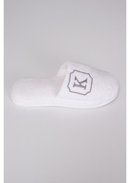 K Harf Nakışlı Banyo Ve Ev Havlu Terliği – %100 Pamuk Kaymaz Kalın Taban modelleri