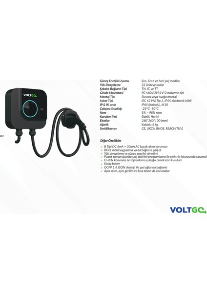 22KW Elektrikli Araç Şarj İstasyonu (5M Kablolu) fiyatları