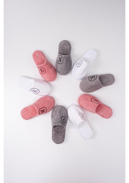 G Harf Nakışlı Banyo Ve Ev Havlu Terliği – %100 Pamuk Kaymaz Kalın Taban fırsatları