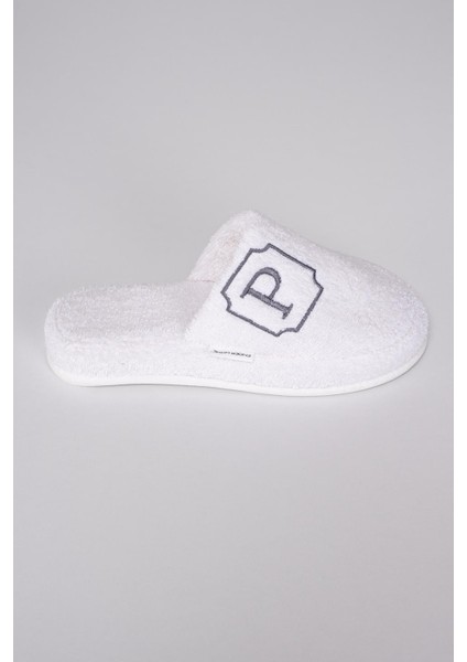 P Harf Nakışlı Banyo Ve Ev Havlu Terliği – %100 Pamuk Kaymaz Kalın Taban modelleri