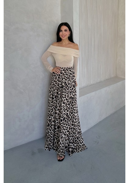 Leopar Desen Maxi Saten Etek fiyatları