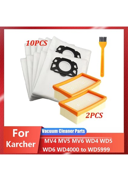 Karcher Mv4 Mv5 Mv6 Wd4 Wd5 Wd6 WD5P WD6P Elektrikli Süpürge 2.863-005.0 Hepa Filtre Toz Torbası Yedek Parçaları (Yurt Dışından)