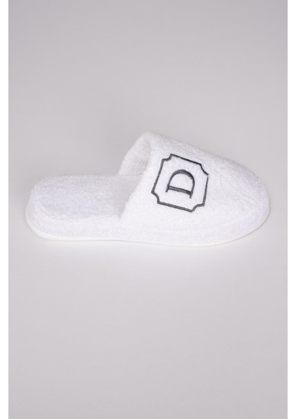 D Harf Nakışlı Banyo Ve Ev Havlu Terliği – %100 Pamuk Kaymaz Kalın Taban modelleri