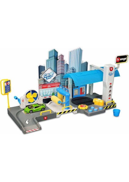 1:43 Street Fire Oto Yıkama Oyun Seti - Yeşil Araba