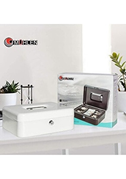 CB250 Anahtarlı Büyük Boy Para Kasası Metal Gövde 25x20x8,5 cm Taşınabilir