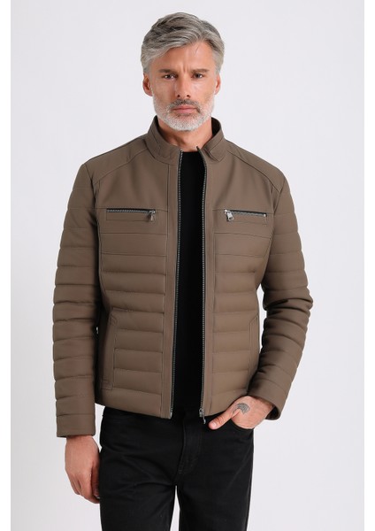 Leandro Erkek Şişme Deri Mont