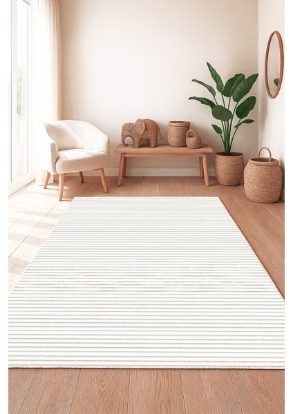 Makinede Yıkanabilir Kaymaz Taban Leke Tutmaz Beyaz Salon Halısı Mutfak Halısı ve Yolluk