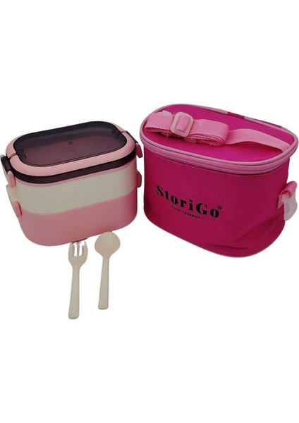 Lunch Box Pembe Beslenme Kutusu Yemek Saklama Taşıma Kabı
