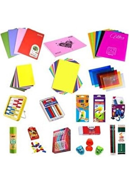 Ilkokul-Anaokulu Başlangıç Kırtasiye Seti 18 Çeşit 44 Parça K.s