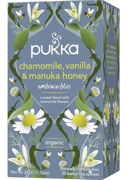 Chamomile Vanilla & Manuka Honey Bitki Çayı Bardak Poşet Çay 20 Adet