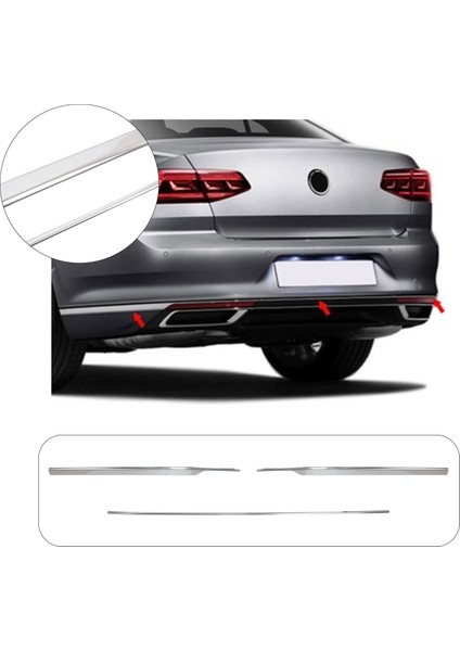 Vw Passat B8.5 Krom Arka Tampon Çıtası P.çelik 2019 ve Üzeri