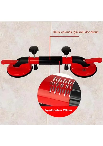 Çektirmeli Çift Kollu Vantuz Cam Fayans Granit Birleştirme Ayarlama Hizalama Düzeltme Aparatı Yatay modelleri