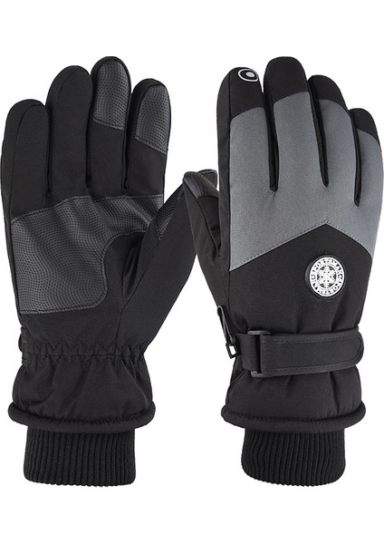 Kayak Elnleri Kış Erkek ve Kadın Açık Havada Sürme Soğuk Kaymaz Dokunmatik Ekran Elnleri Yastıklı ve Kalınlaştırılmış Sıcak Elnler (Yurt Dışından)