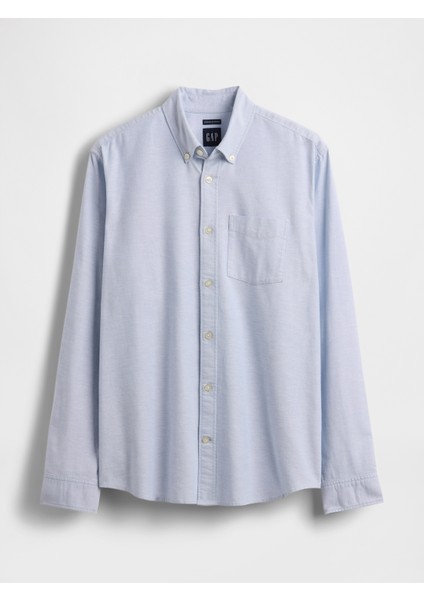 Erkek Açık Mavi Standart Fit Oxford Gömlek fiyatları