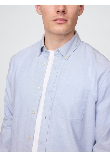 Erkek Açık Mavi Standart Fit Oxford Gömlek modelleri