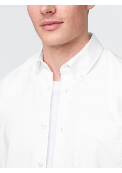 Erkek Beyaz Standart Fit Oxford Gömlek indirimleri