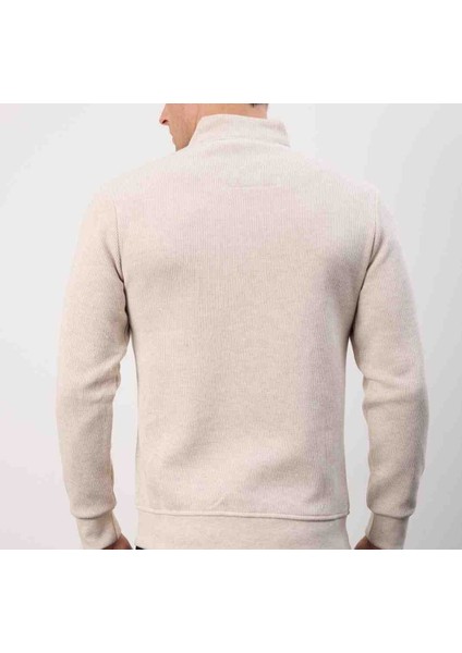 Basıc Fermuar Yaka Bej Slim Fıt fiyatları