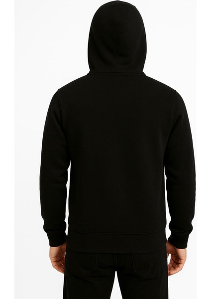 Erkek Siyah Fermuarlı Kapüşonlu SWEATSHIRT-W590 modelleri