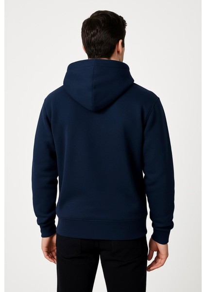 Erkek Siyah Fermuarlı Kapüşonlu SWEATSHIRT-W590 modelleri
