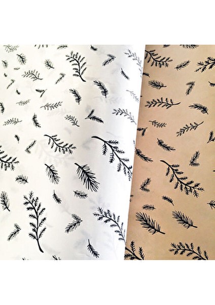 Paket Kağıdı, Yaprak Desenli, Siyah-Beyaz, 70X100 cm 5 Adet fiyatları