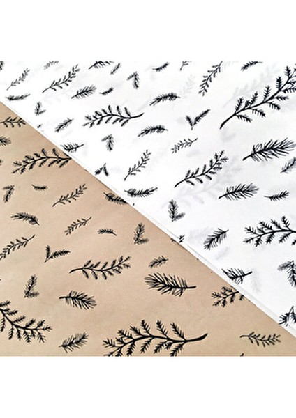 Paket Kağıdı, Yaprak Desenli, Siyah-Beyaz, 70X100 cm 5 Adet fırsatları