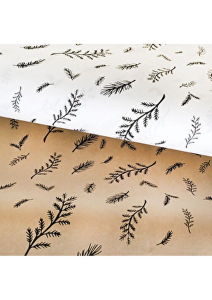 Paket Kağıdı, Yaprak Desenli, Siyah-Beyaz, 70X100 cm 5 Adet indirimleri
