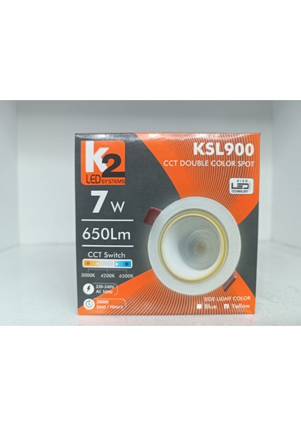 Teknikerelektrik Kendal K2 KSL900 7W Cct Çift Renk Spot Dış Renk Sarı fırsatları