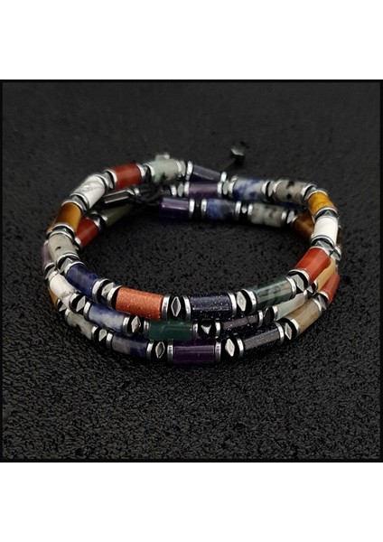 Doğal Taş Kolye Bileklik Set, Havlit, Ametist, Kaplan Gözü, Yıldız Taşı, Hint Akiği, Sodalit, Jasper, Kırmızı Akik, Hematit Taşı Kolye Bileklik Set