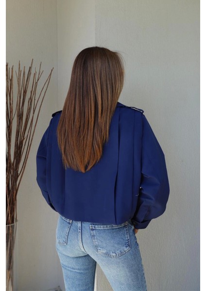 Lacivert Pile Detay Ceket fiyatları