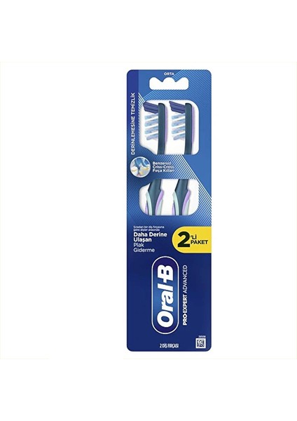 Pro Expert Advanced Derinlemesine Temizlik 2'li Paket Orta Sertlik Diş Fırçası