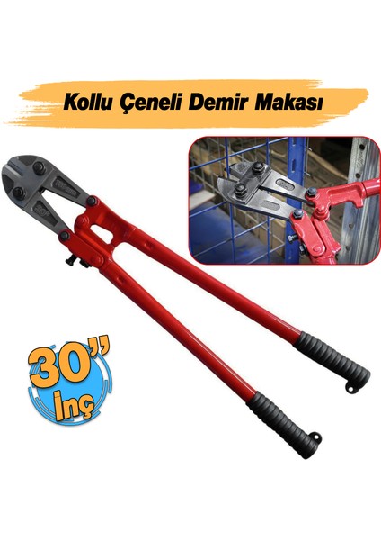 (30'') Kollu Çeneli Kupplon Demir Kesme Makası Çubuk Inşaat Demiri Teli Metal Kesim Makası Cr-V modelleri