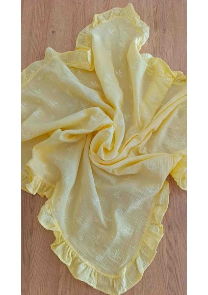 Brodeli Müslin Battaniye ve Puset Örtüsü Set & 10'lu Ağız Bezi Hediye modelleri