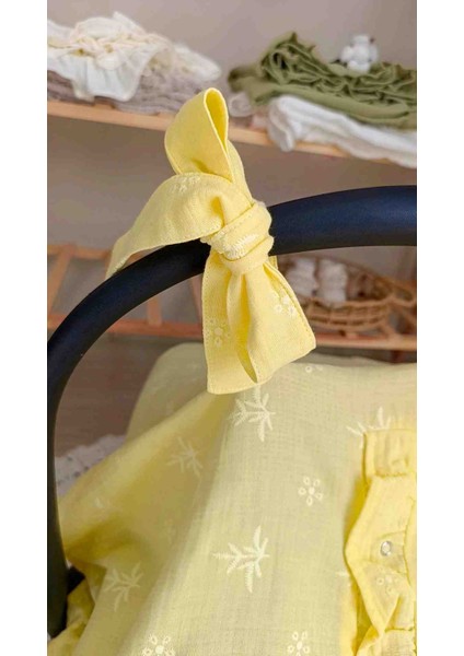 Brodeli Müslin Battaniye ve Puset Örtüsü Set & 10'lu Ağız Bezi Hediye indirimleri