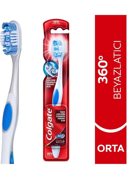 360 Visible White Orta Sert Tekli Diş Fırçası Beyazlatıcı Etkili Özel Tasarım fiyatları