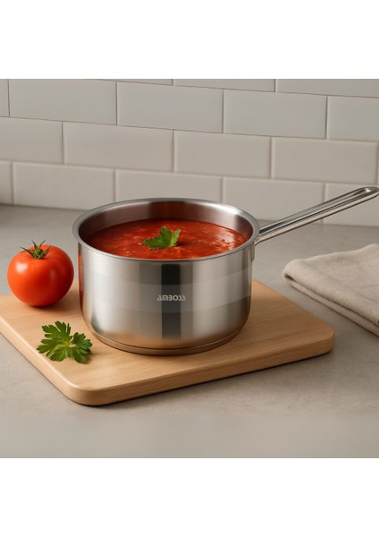 Saphire Paslanmaz Çelik Tüm Ocaklara Uygun Sosluk Sütlük 16 Cm