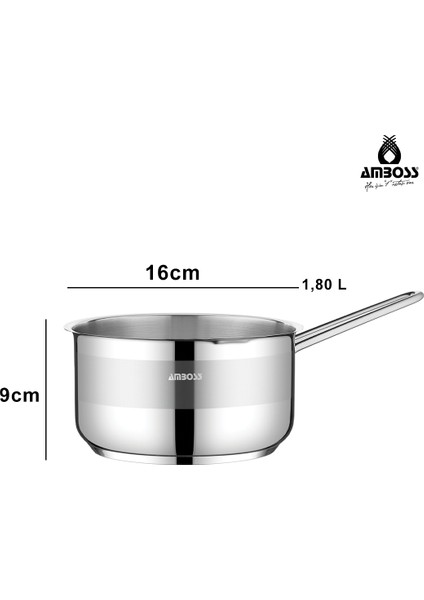 Saphire Paslanmaz Çelik Tüm Ocaklara Uygun Sosluk Sütlük 16 Cm