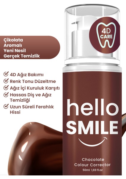 Beyazlatıcı Diş Jeli 50 ml SLS İçermez Çikolata Aromalı Anında Etki Ton Düzeltici