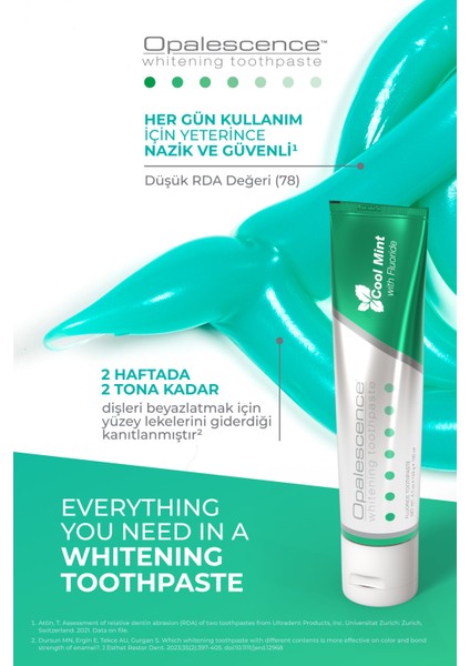 Beyazlatıcı Diş Macunu 3x133 gr Florürlü Nane Aromalı Ferah Nefes ve Mine Koruma