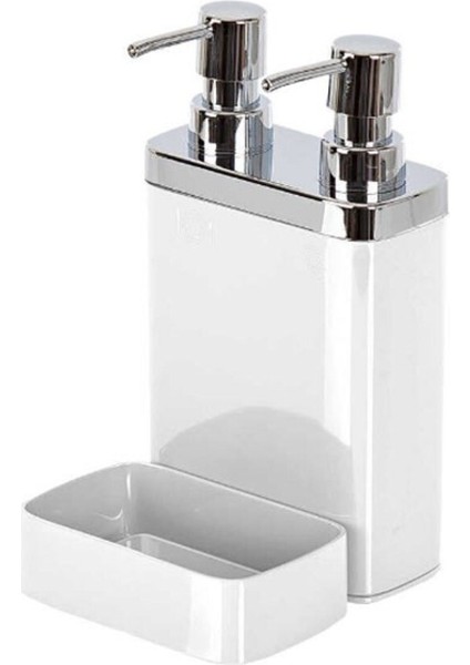 Viya Beyaz Sıvı Sabunluk ve Süngerlik Plastik Paslanmaz Çelik Suya Dayanıklı Tasarım fiyatları