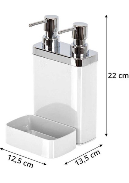 Viya Beyaz Sıvı Sabunluk ve Süngerlik Plastik Paslanmaz Çelik Suya Dayanıklı Tasarım modelleri