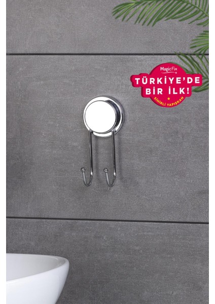 İkili Askı Paslanmaz Çelik Gümüş Renk İz Bırakmayan Yapışkan Modern Tasarım Ürün indirimleri