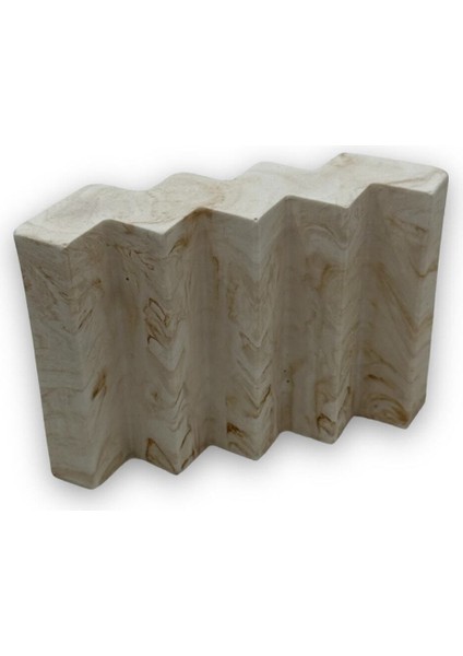 6 Parça Banyo Seti Beton Mermer Desenli Bej Kahverengi Suya Dayanıklı Şık Tasarım