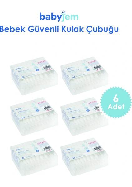 Babyjem 906 Bebek Kulak & Burun Çubuğu 60 Adet/ 6'lı