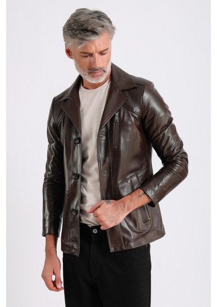 Rahel Erkek Hakiki Deri Mont