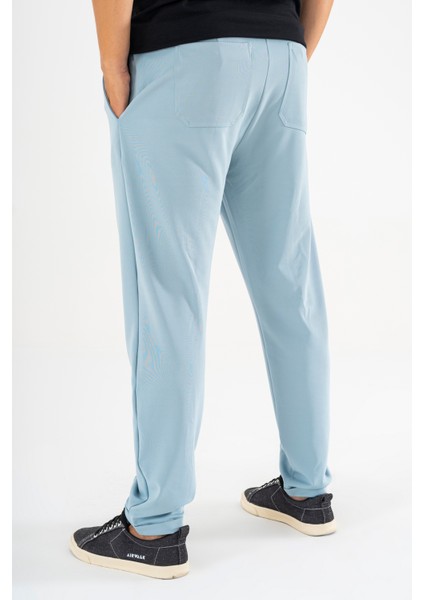 Erkek Açık Mavi Çımalı Rahat Spor Pantolon Duble Paça Jogger Eşofman Altı fırsatları