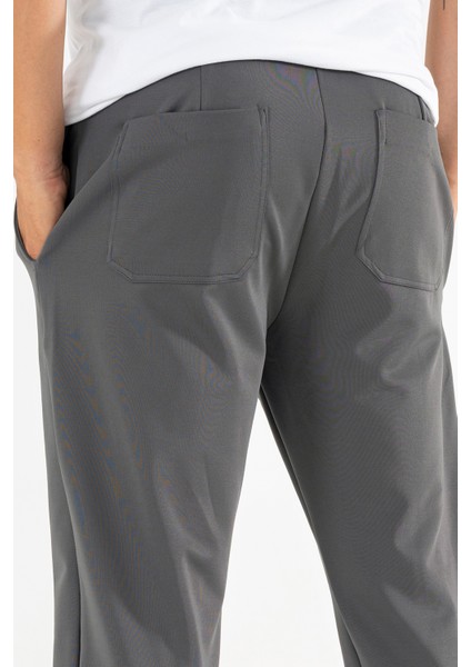 Erkek Füme Çımalı Rahat Spor Pantolon Duble Paça Jogger Eşofman Altı