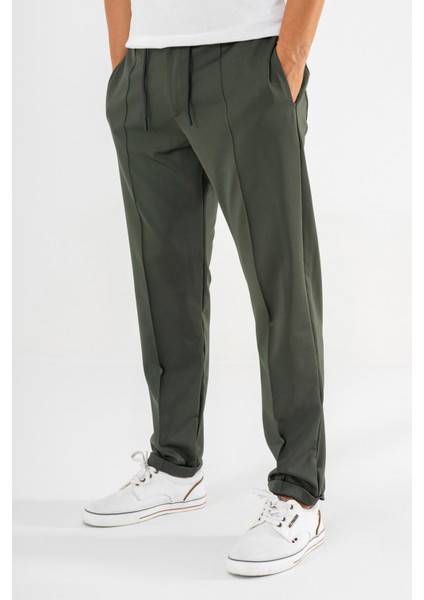 Erkek Haki Çımalı Rahat Spor Pantolon Duble Paça Jogger Eşofman Altı fiyatları