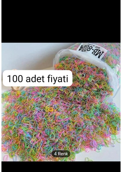 100 Adet Minik Lastik Toka Mini Saç Lastik Toka